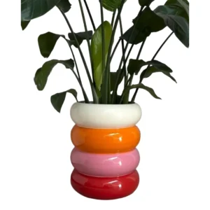 Rainbow Stacked Art Pot